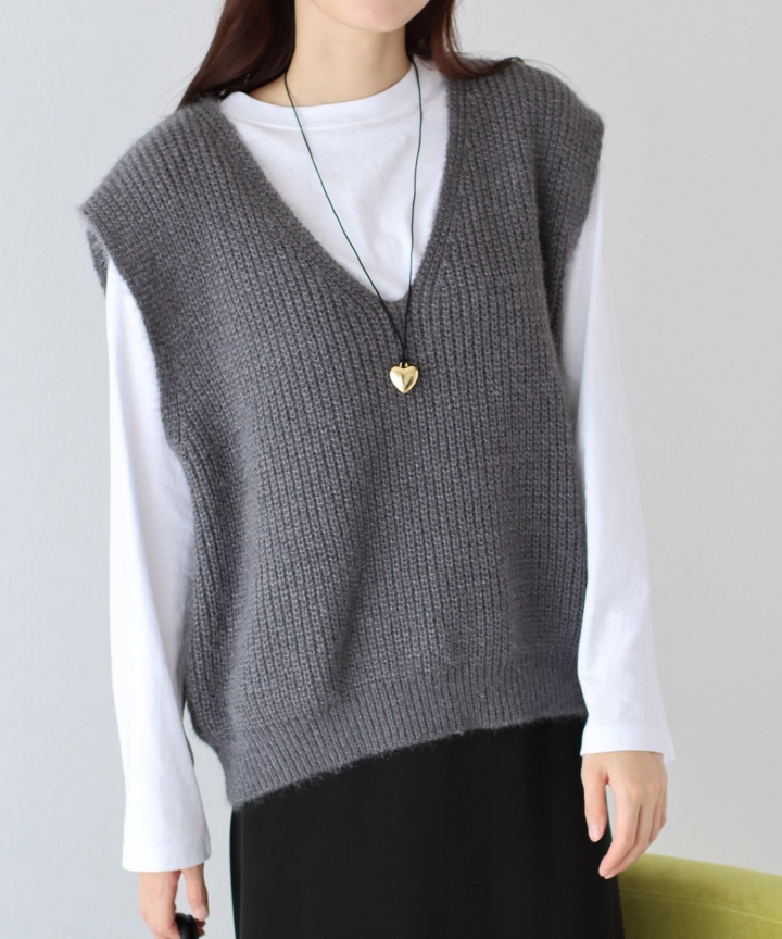 【SALE】Vネックラメニットベスト 【SALE】Vネックラメニットベスト