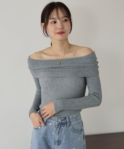 【TIME SALE】ワイドオフショルダーニット 【TIME SALE】ワイドオフショルダーニット