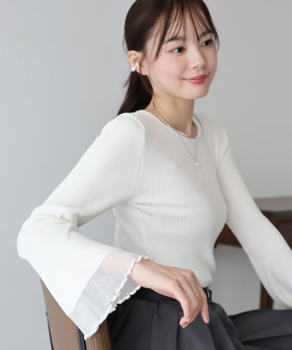 【TIME SALE】シアースリーブリブニット 【TIME SALE】シアースリーブリブニット