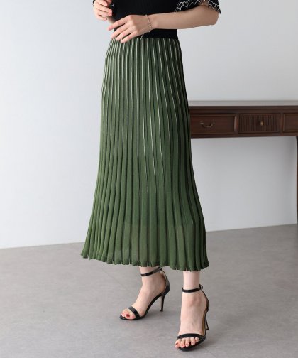 【SALE】シアーストライプニットスカート
