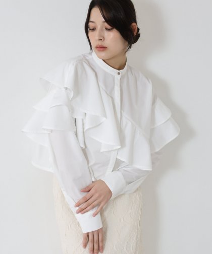 【TIME SALE】ショートアシメラッフルシャツ[J by blue]