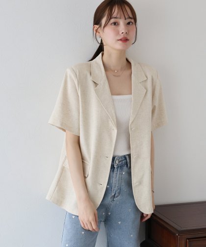 【TIME SALE】半袖リネンジャケット