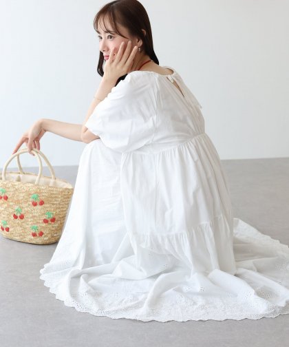 【TIME SALE】バルーン袖コットンレースワンピース 【TIME SALE】バルーン袖コットンレースワンピース