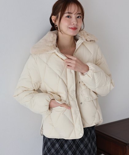 ファー襟キルティングジャケット