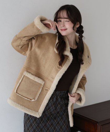 リバーシブルボアムートンコート