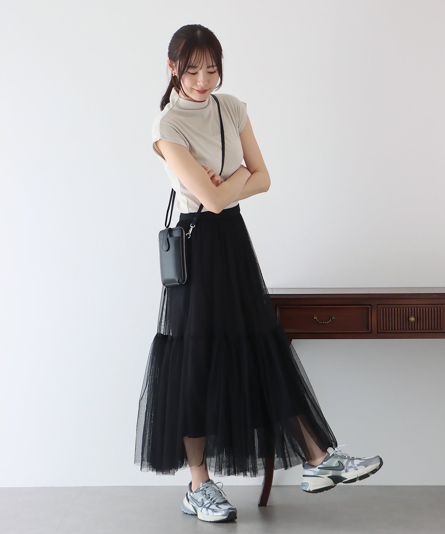 【SALE】チュールティアードスカート