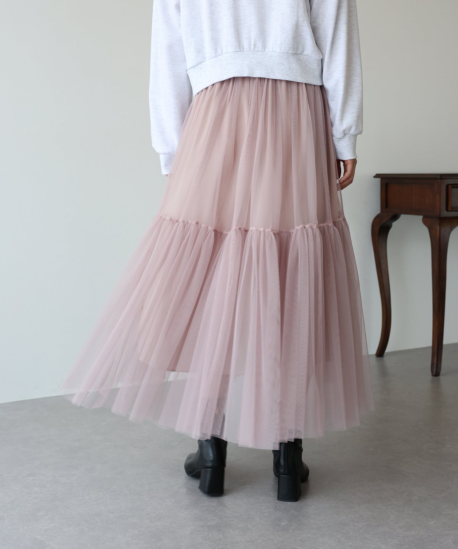 【SALE】チュールティアードスカート