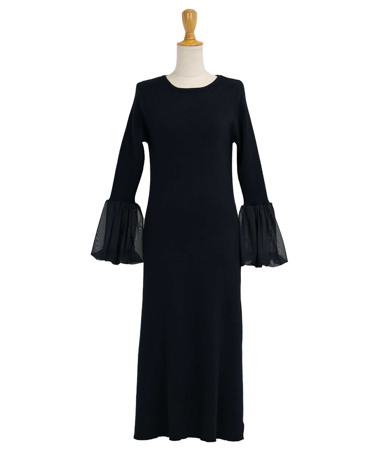 【SALE】チュールカフスニットワンピース