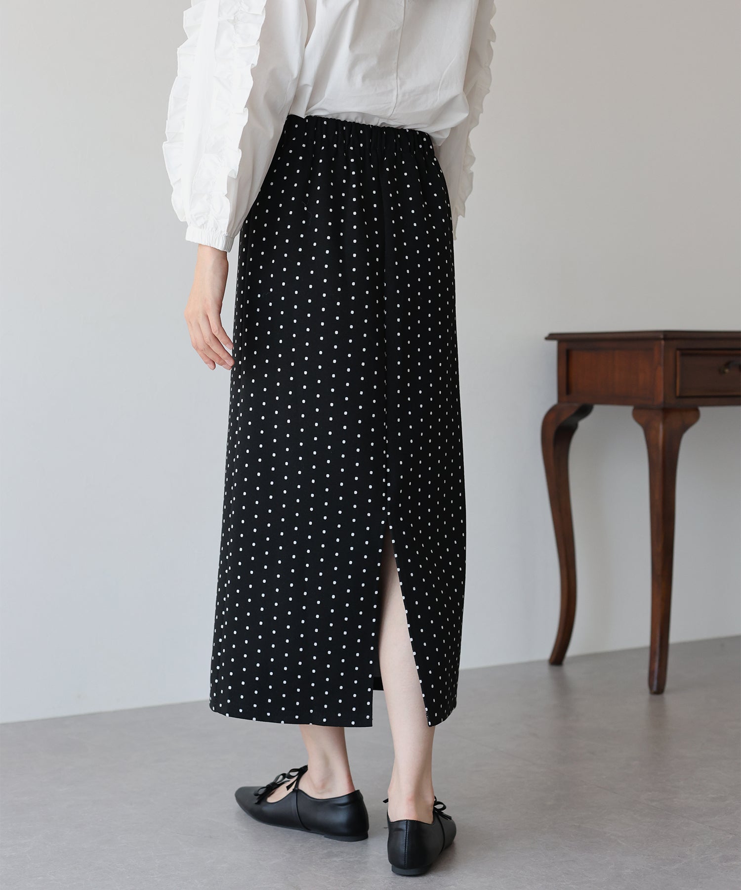 【SALE】ドットタイトスカート