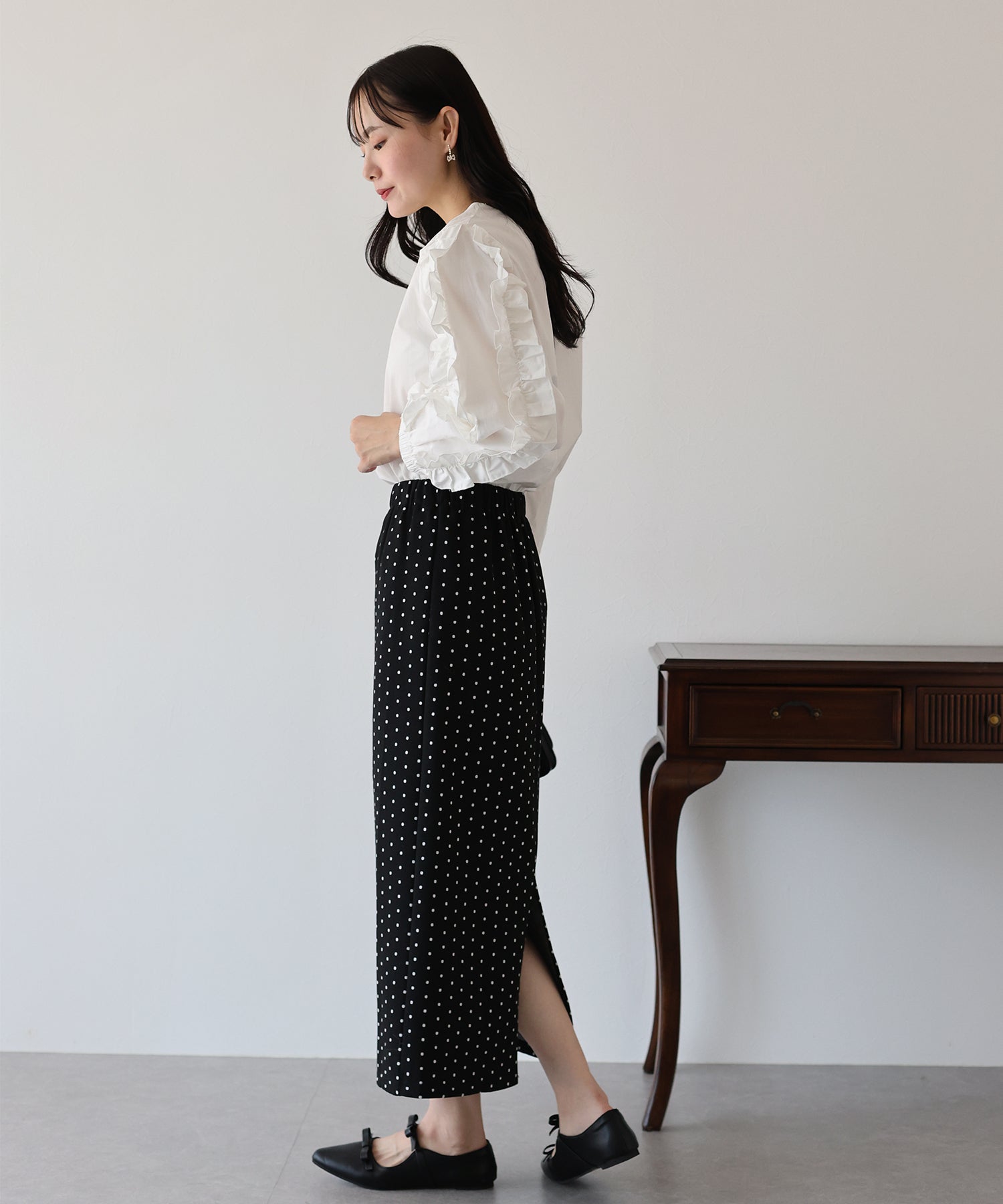 【SALE】ドットタイトスカート