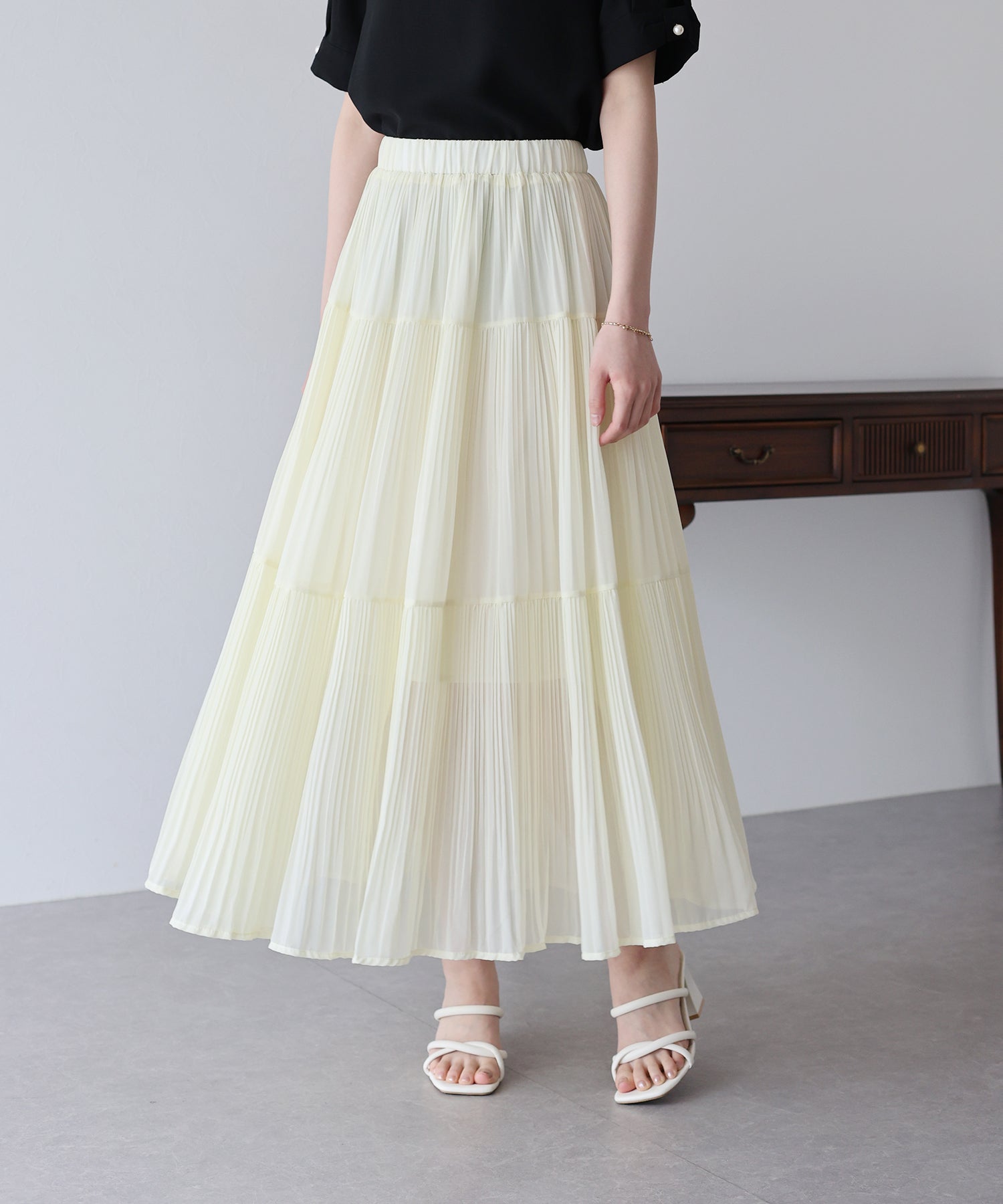 【TIME SALE】シフォンプリーツスカート