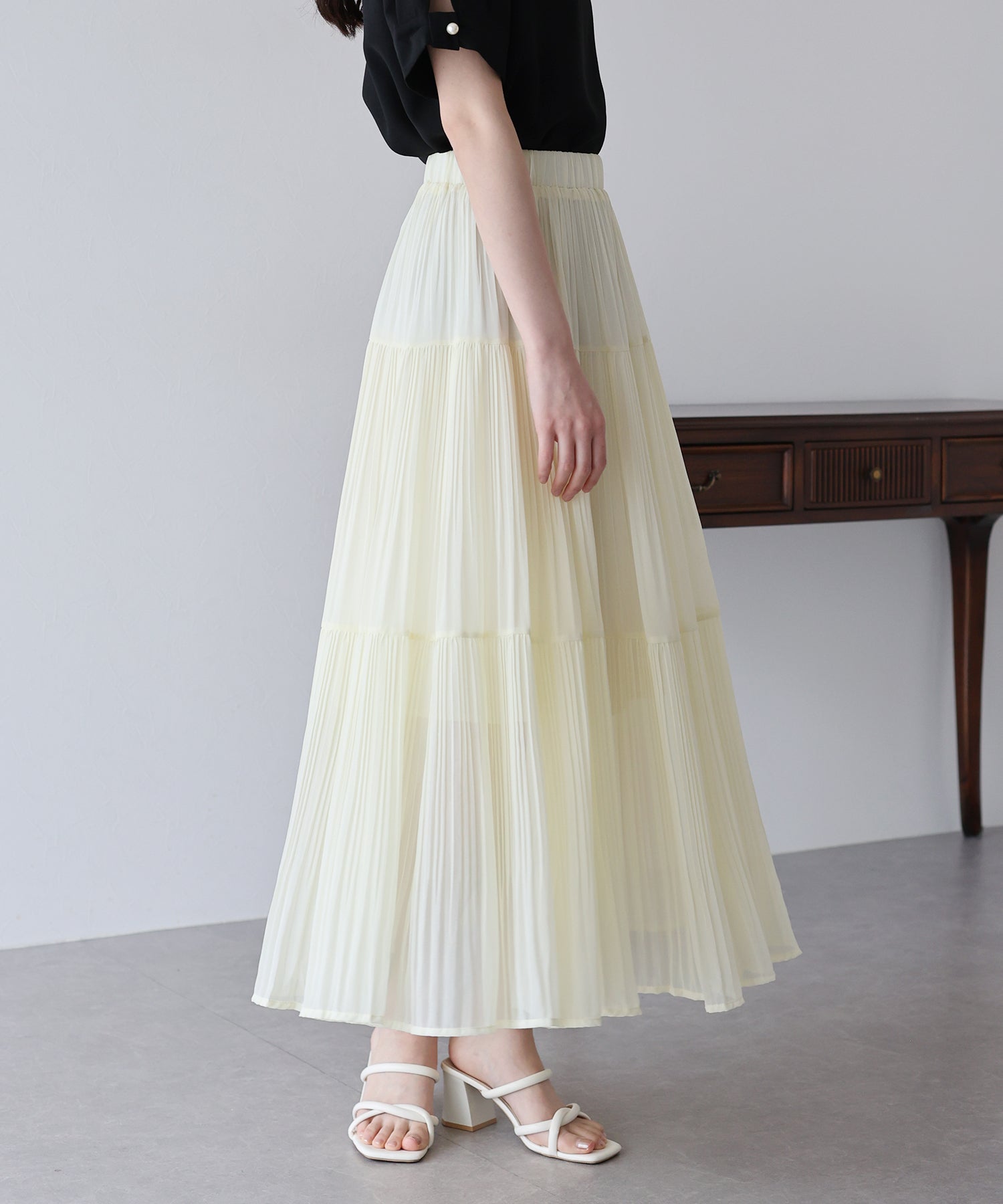 【TIME SALE】シフォンプリーツスカート