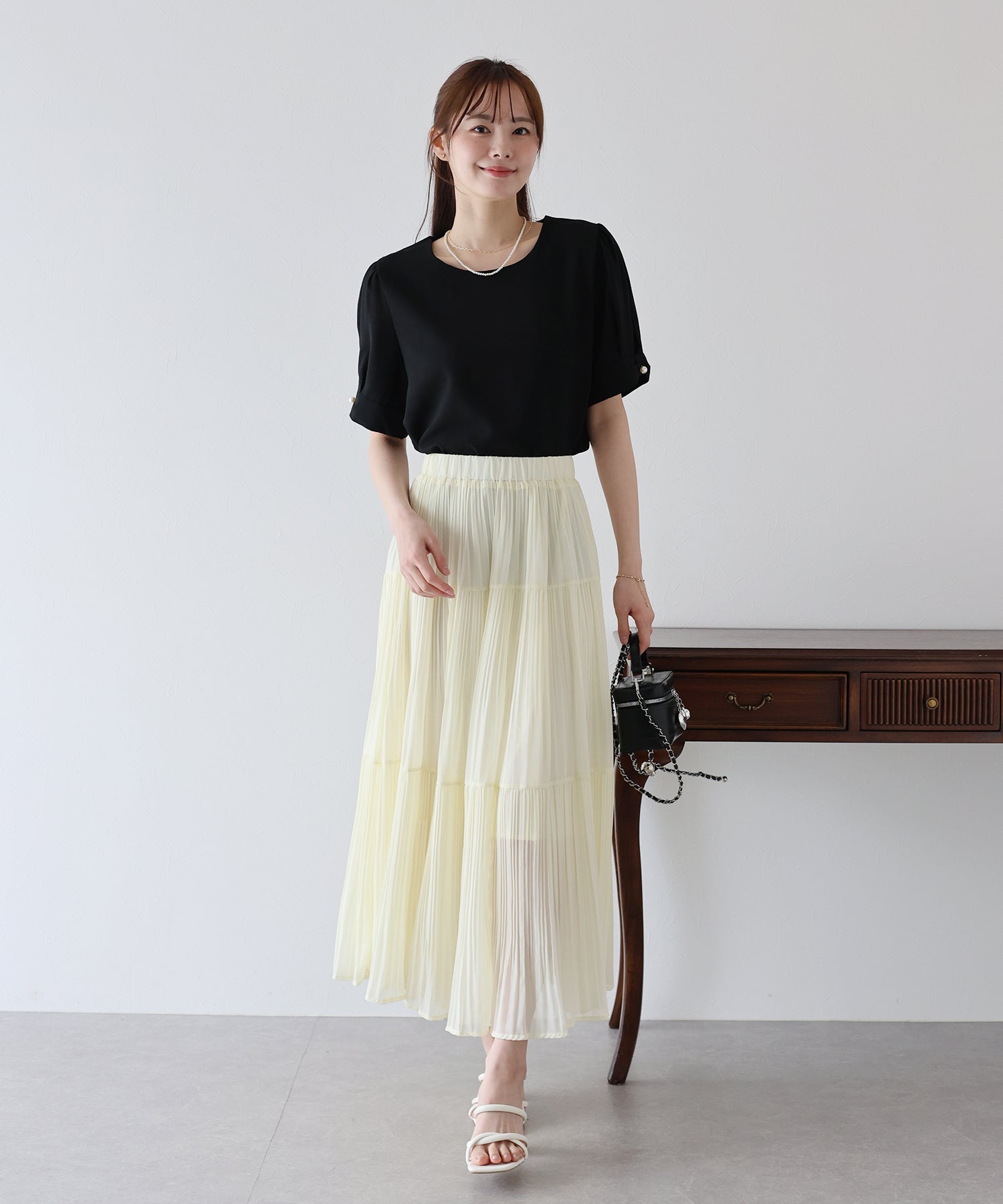 【TIME SALE】シフォンプリーツスカート
