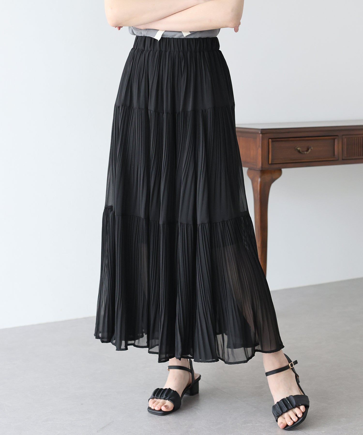 【TIME SALE】シフォンプリーツスカート