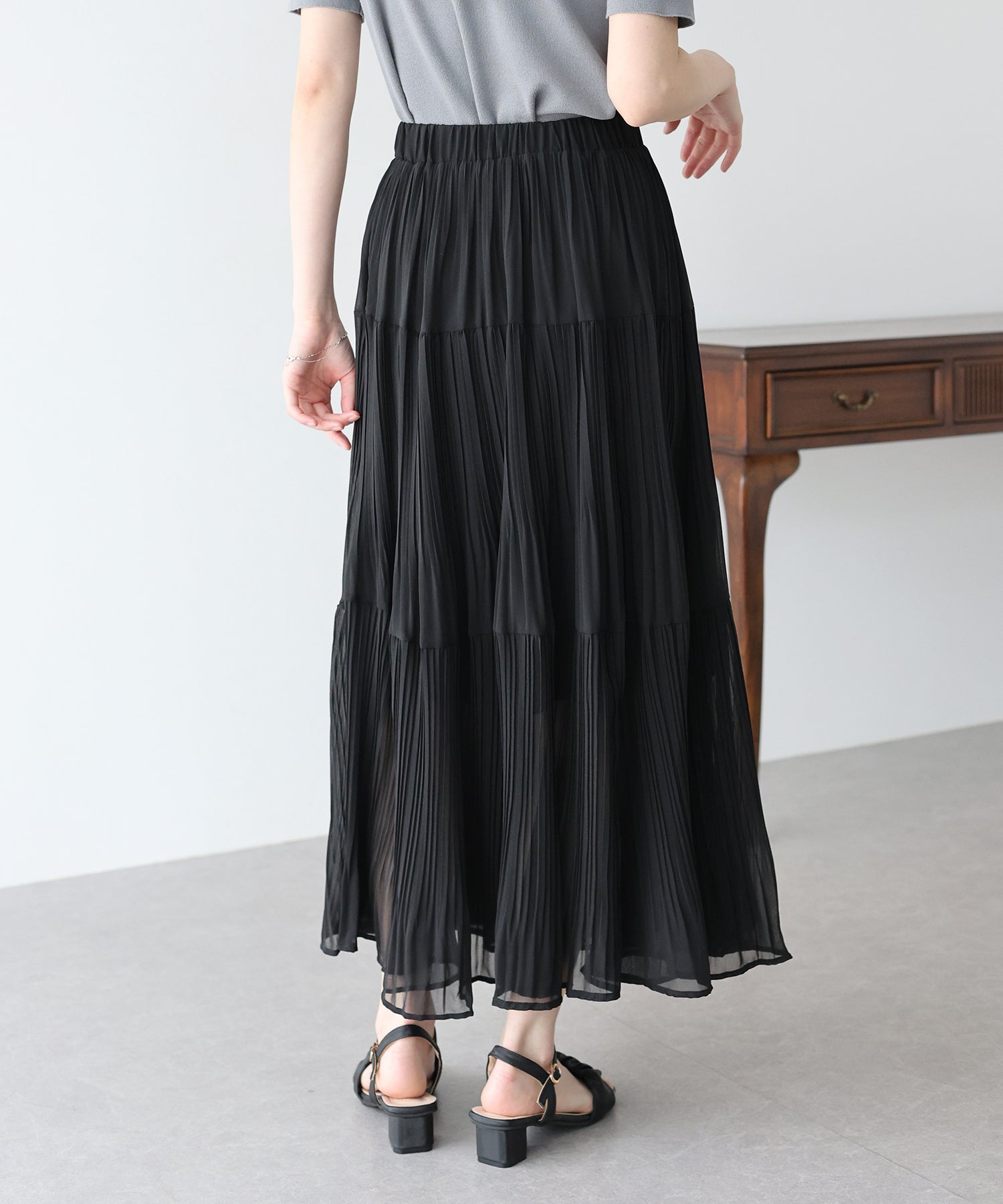【TIME SALE】シフォンプリーツスカート