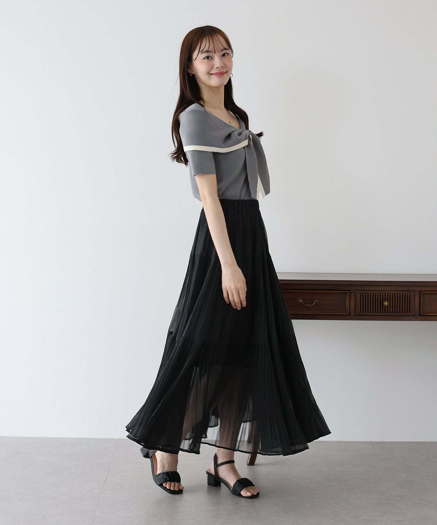 【TIME SALE】シフォンプリーツスカート