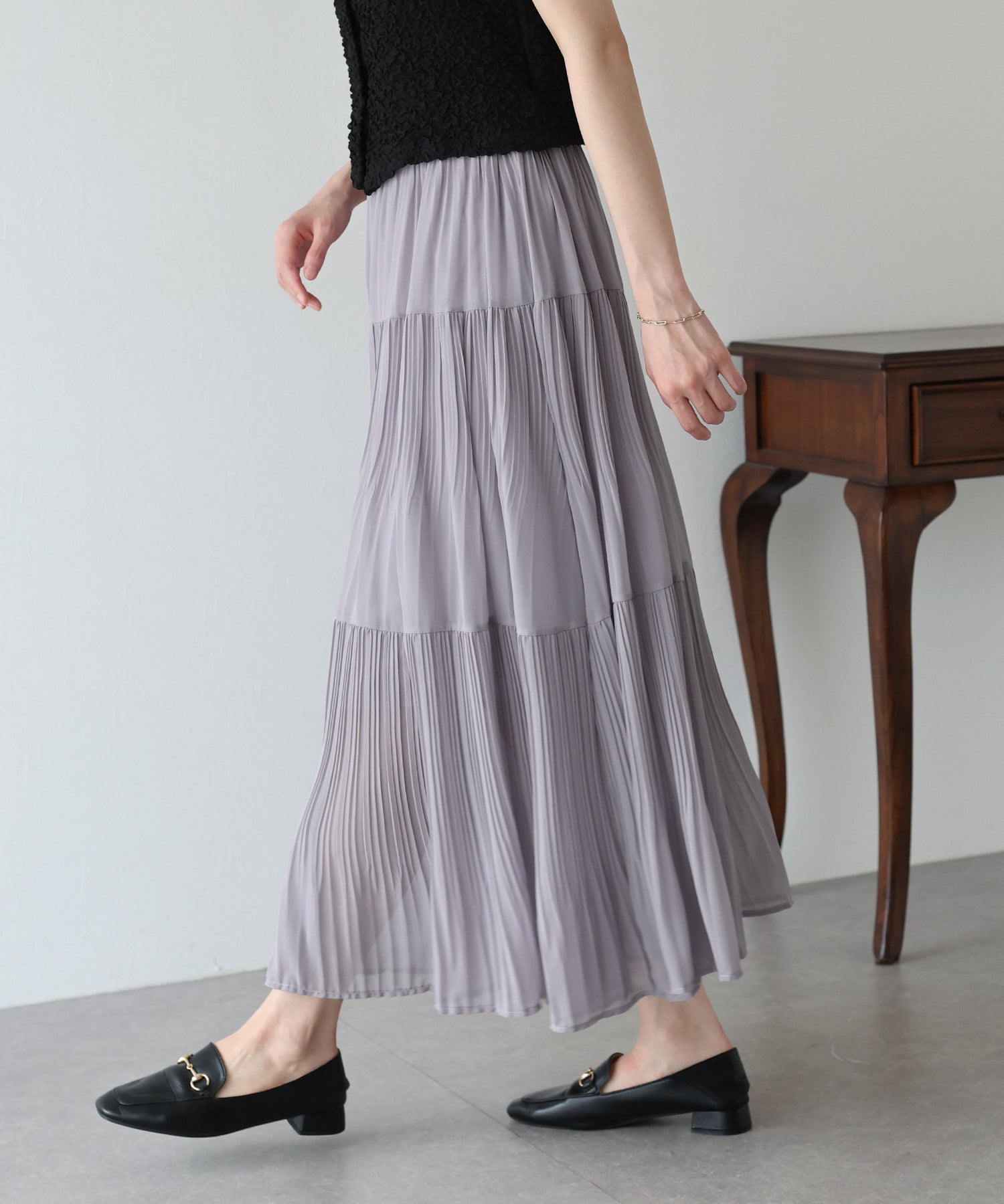 【TIME SALE】シフォンプリーツスカート