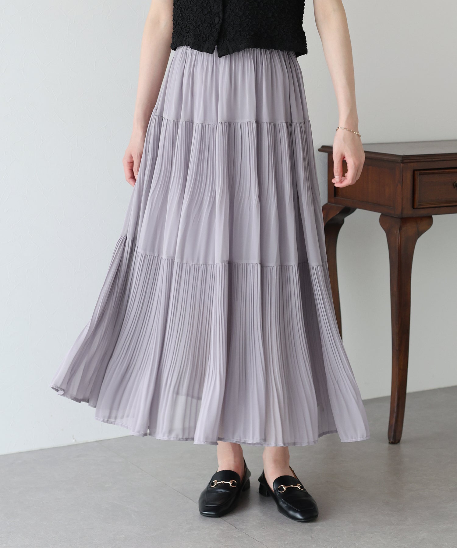 【TIME SALE】シフォンプリーツスカート