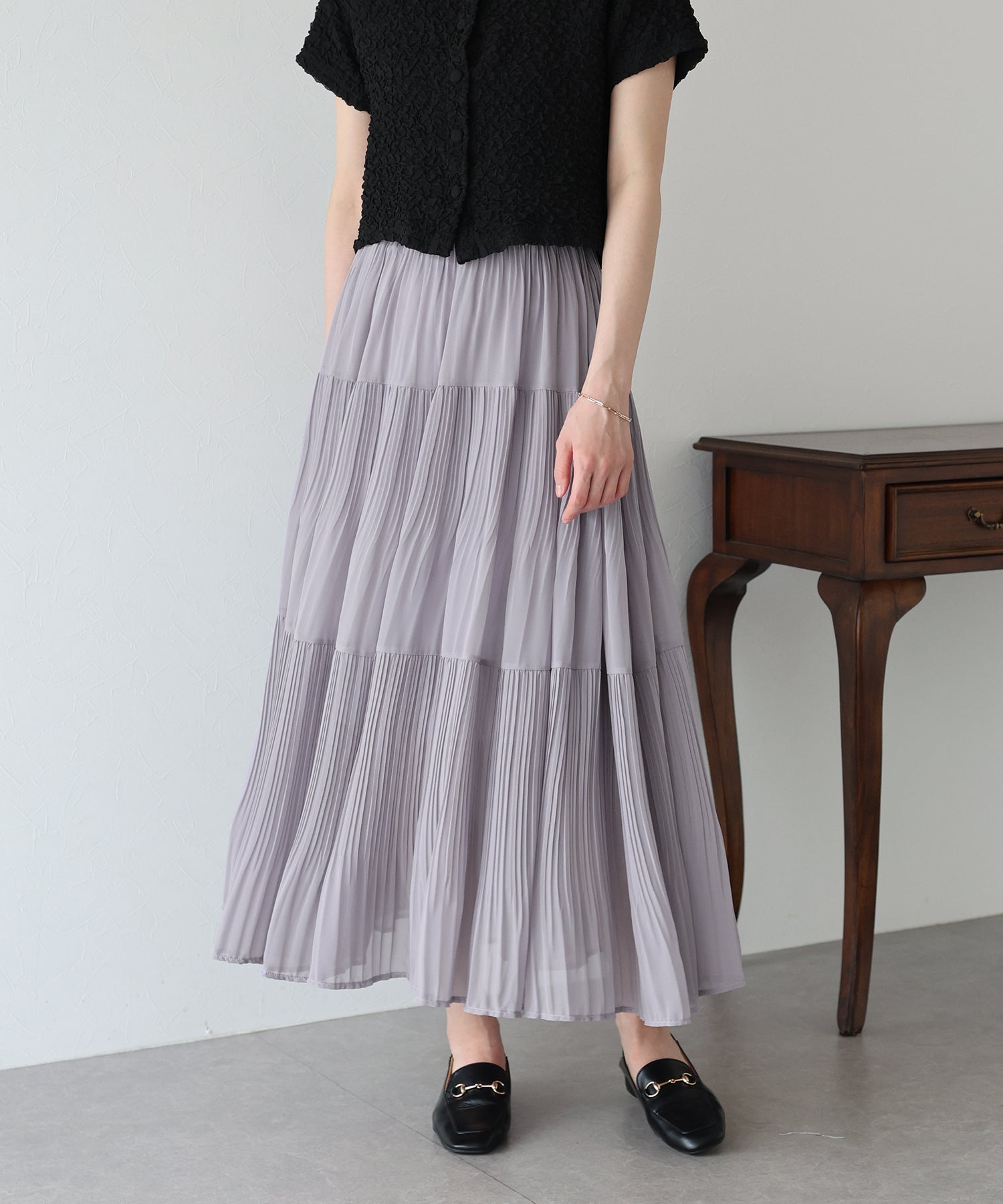 【TIME SALE】シフォンプリーツスカート