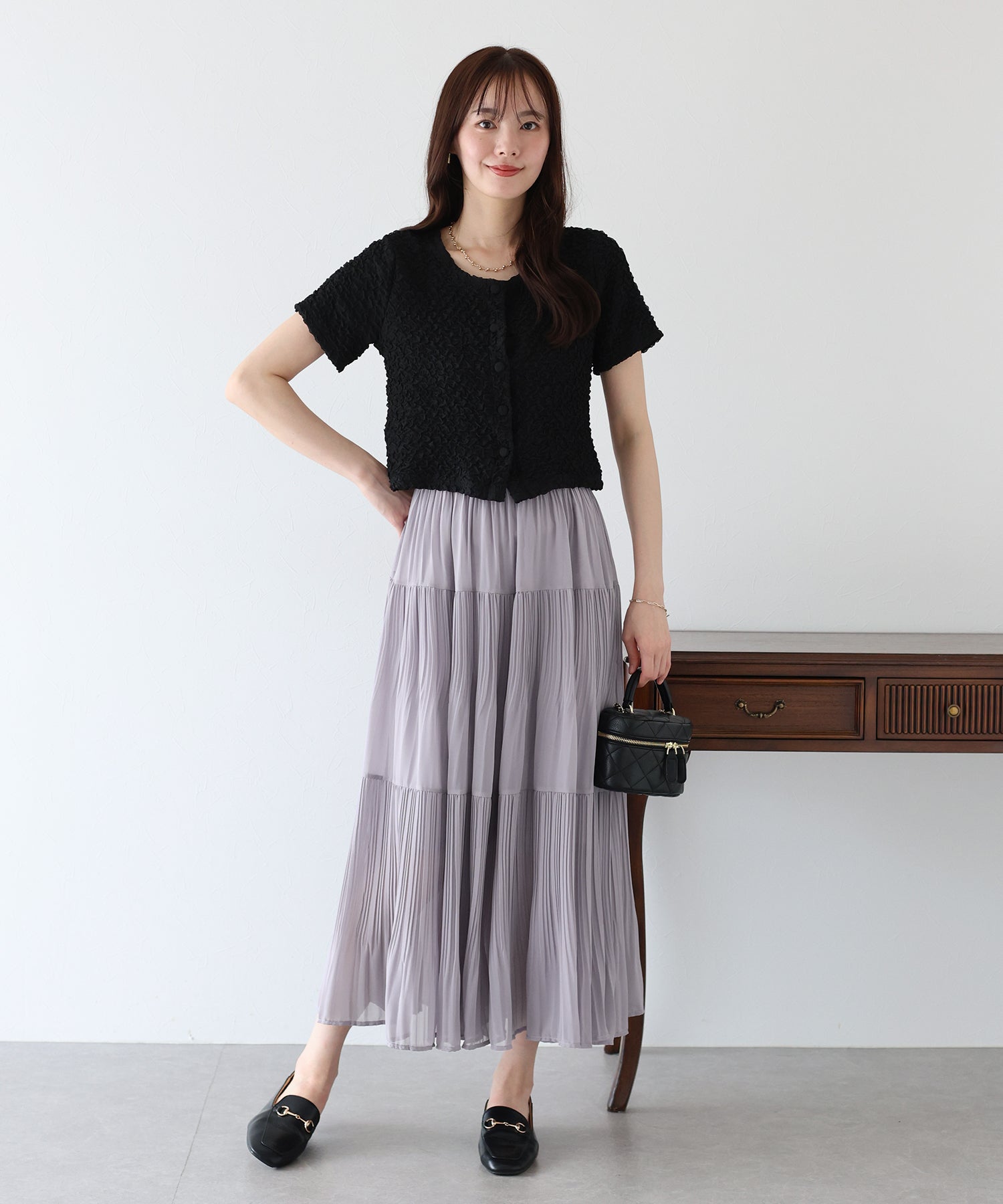 【TIME SALE】シフォンプリーツスカート