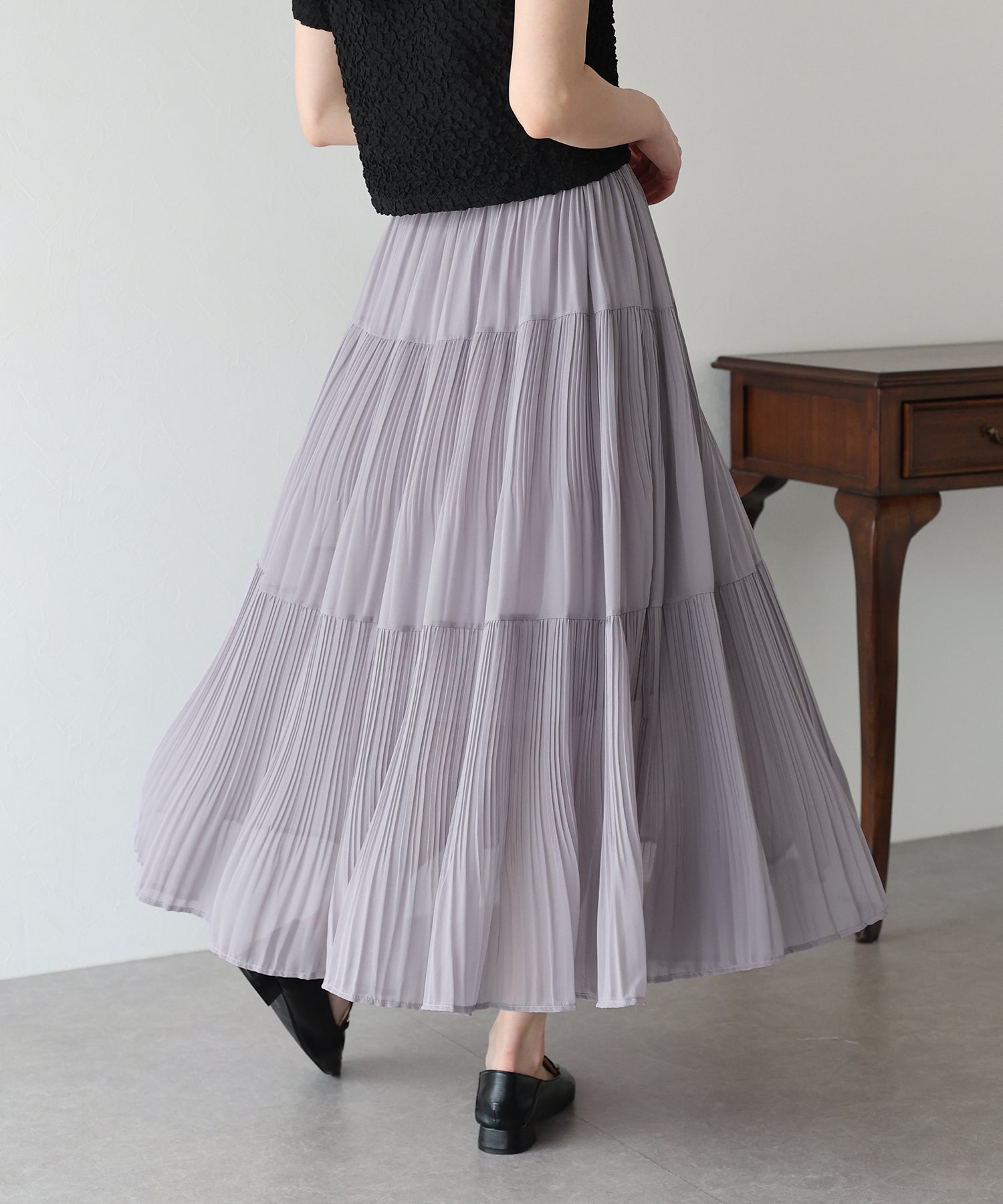 【TIME SALE】シフォンプリーツスカート