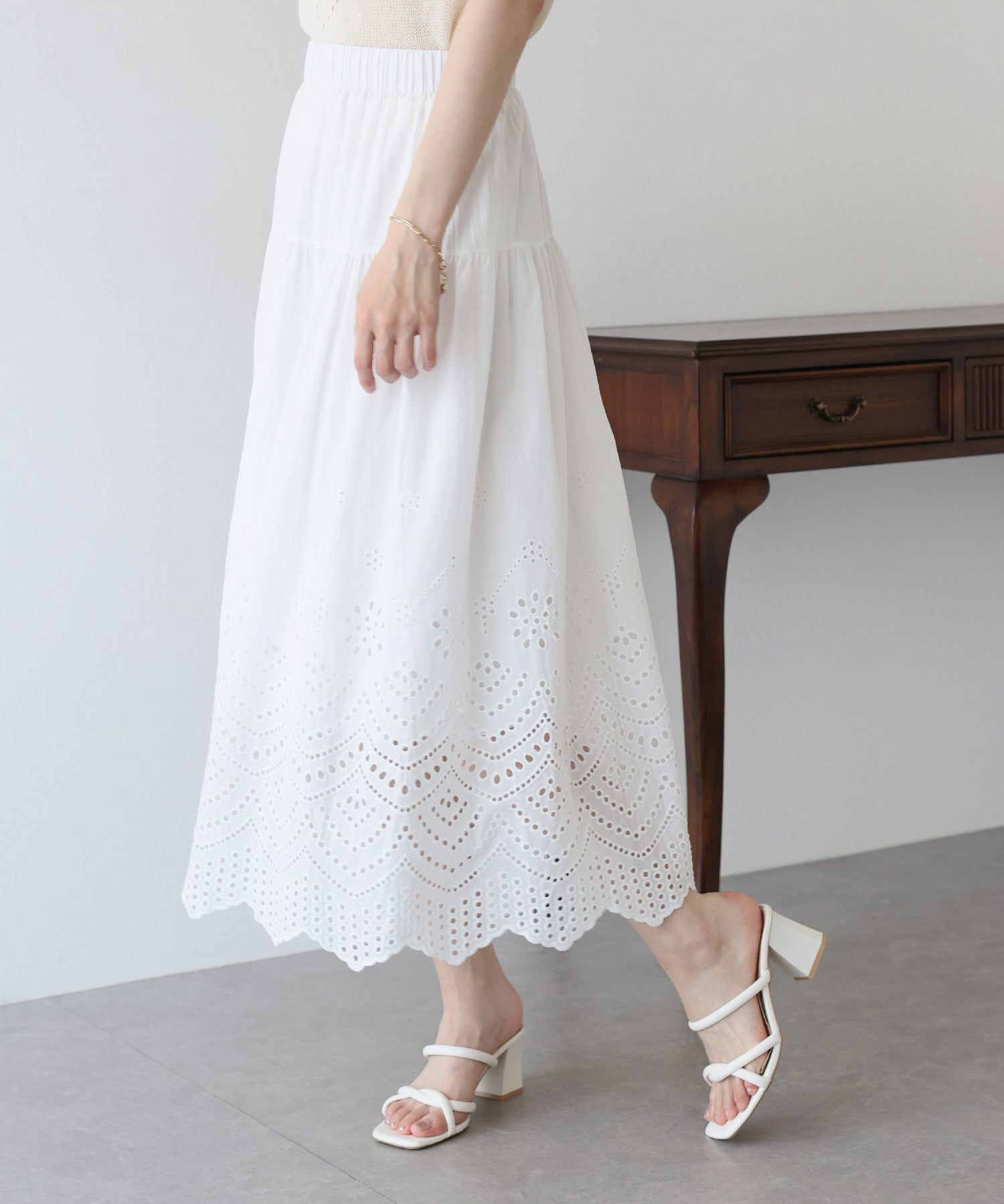 【SALE】コットンレーススカート