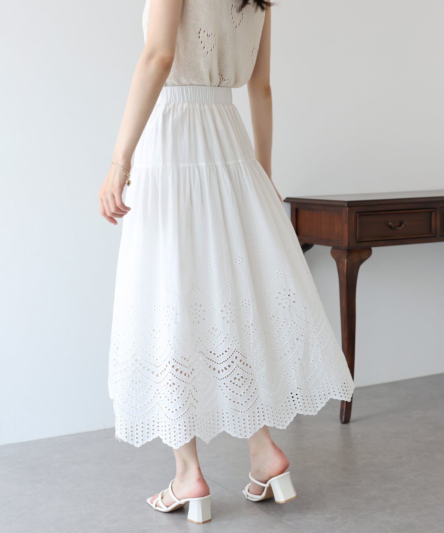 【SALE】コットンレーススカート