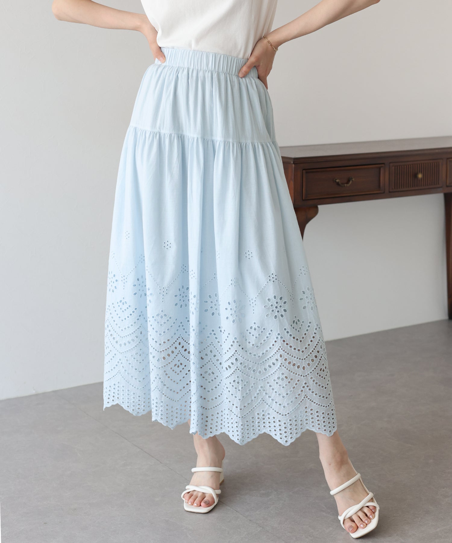 【SALE】コットンレーススカート