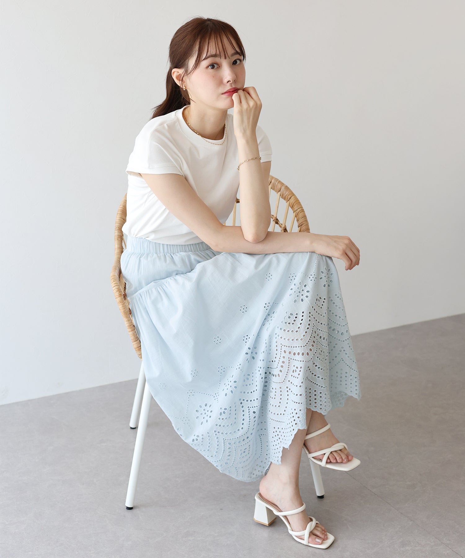 【SALE】コットンレーススカート