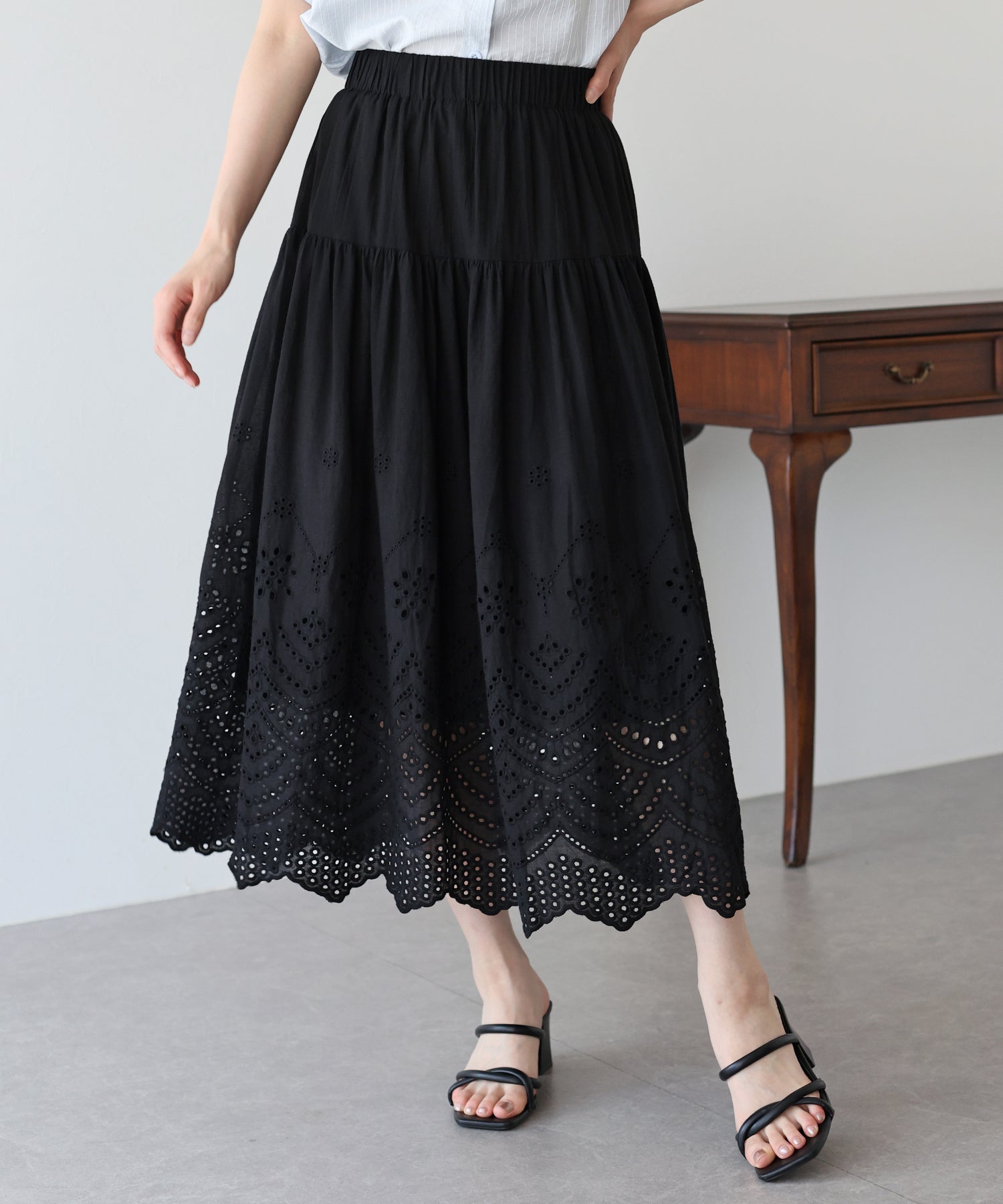 【SALE】コットンレーススカート