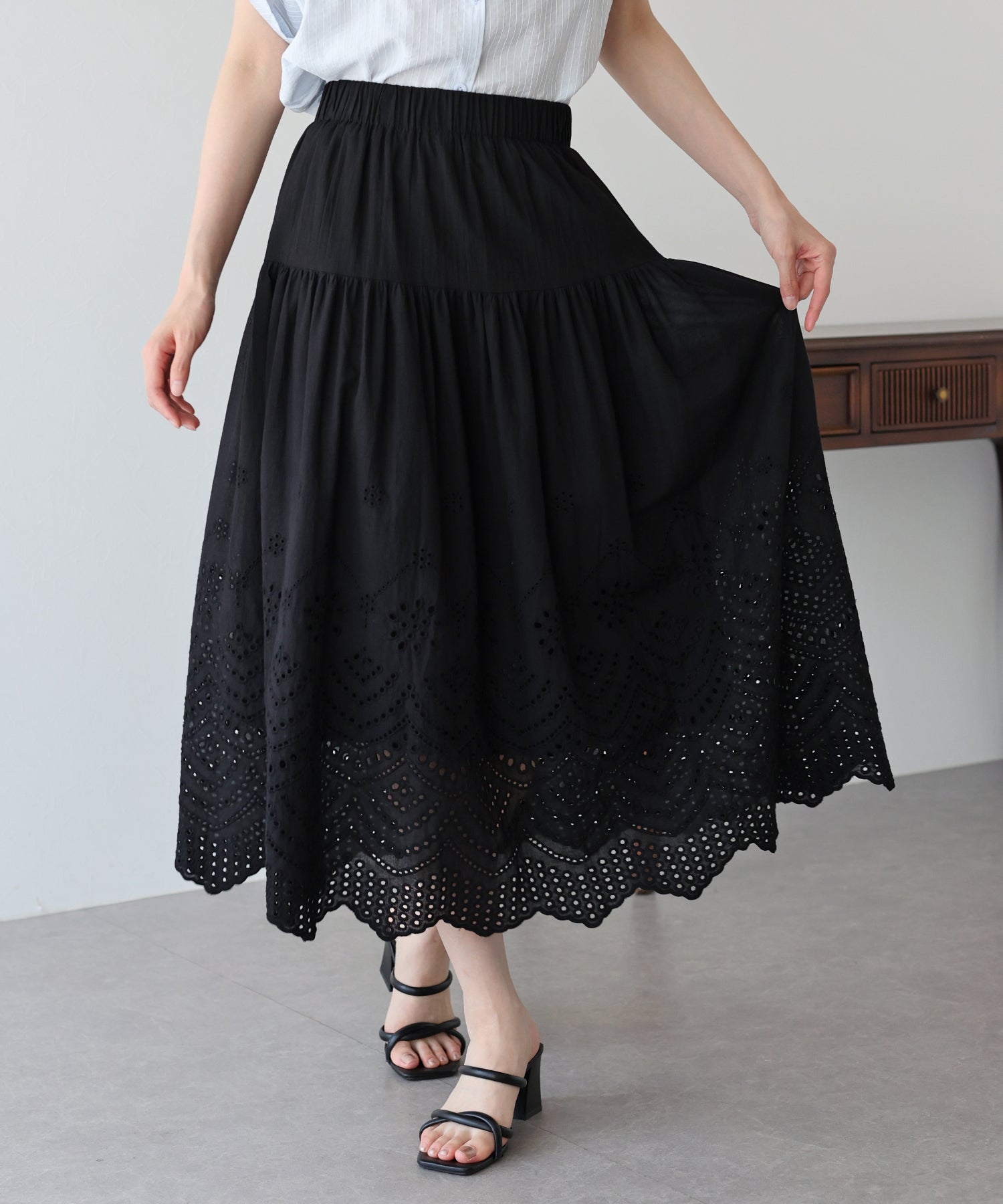 【SALE】コットンレーススカート