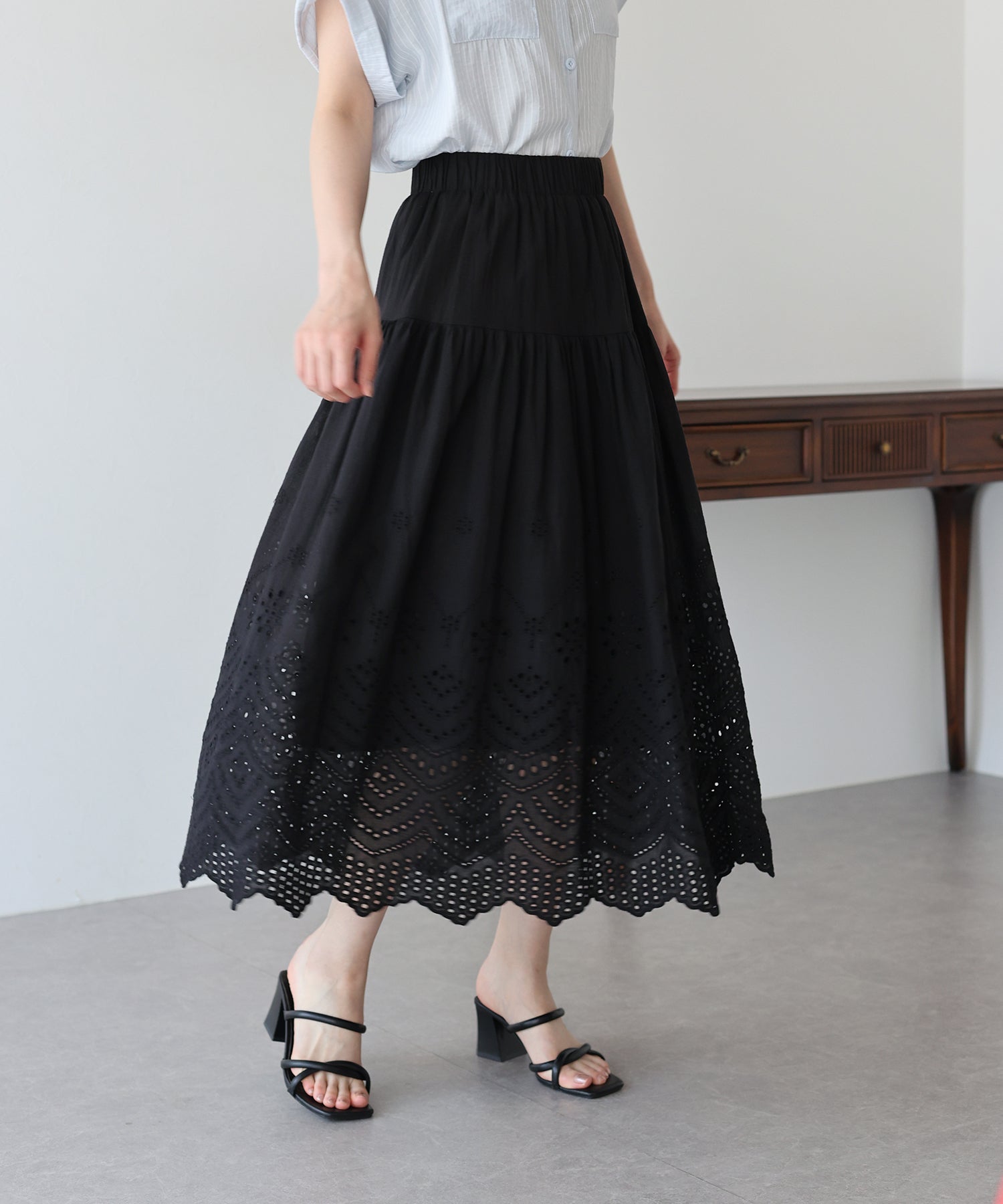 【SALE】コットンレーススカート
